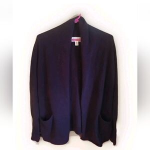 Max Studio Cashmere Cardigan Plum Purple Medium Cottagecore Classic Preppy